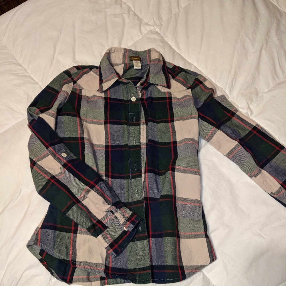 Copper Key button up